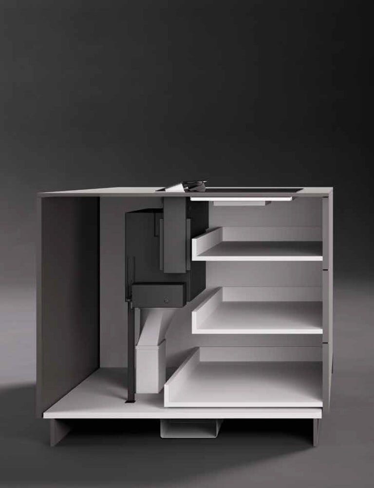Falmec BRERA 90 COOKING SYSTEM Piano cottura a induzione cm 90 in vetroceramica nero lucido con cappa integrata da 800 m3/h