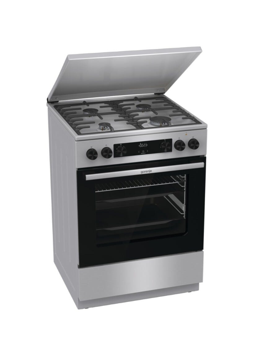 Gorenje GKS6C71XF G600 Cucina da accosto cm. 60 - 4 zone a gas + 1 forno elettrico - grigio