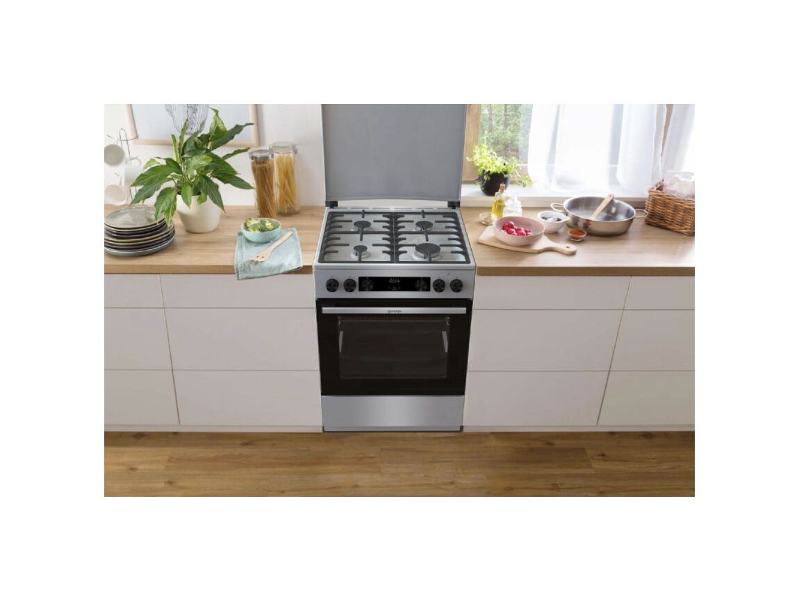 Gorenje GKS6C71XF G600 Cucina da accosto cm. 60 - 4 zone a gas + 1 forno elettrico - grigio