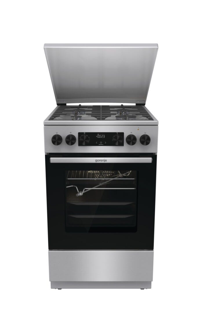 Gorenje GKS5C71XF Cucina da accosto cm. 50 - 4 zone a gas + 1 forno elettrico - inox