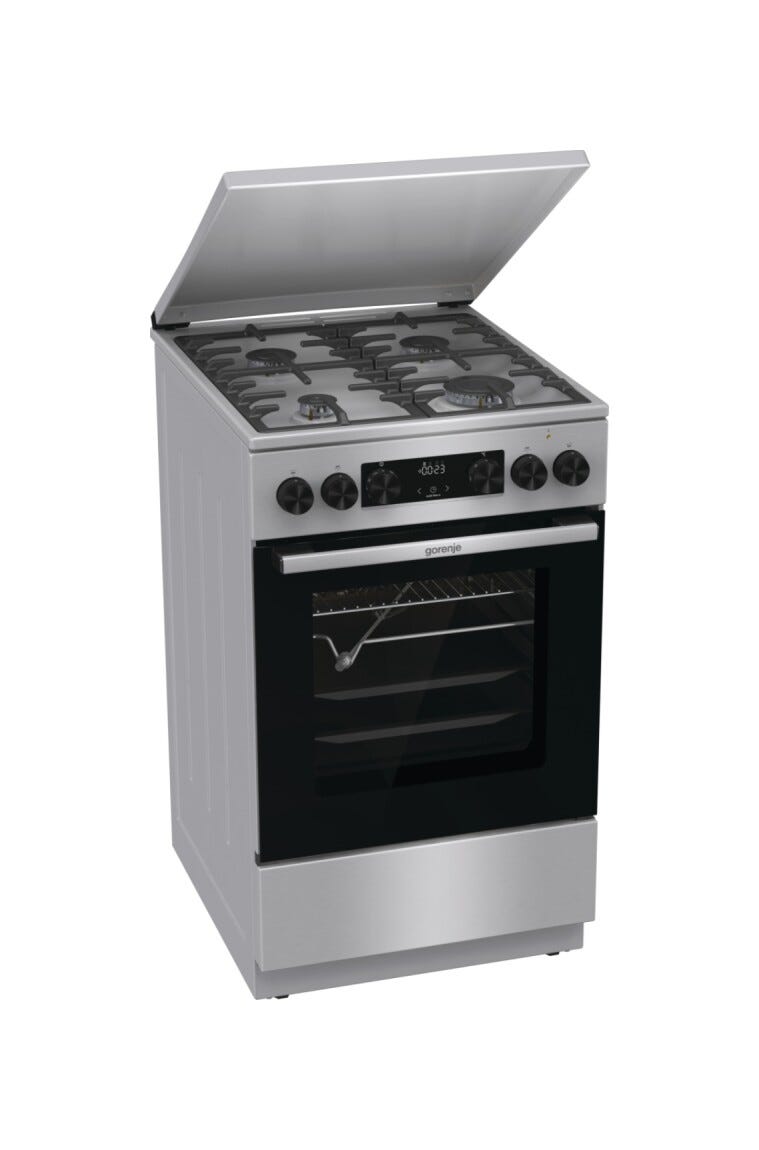 Gorenje GKS5C71XF Cucina da accosto cm. 50 - 4 zone a gas + 1 forno elettrico - inox