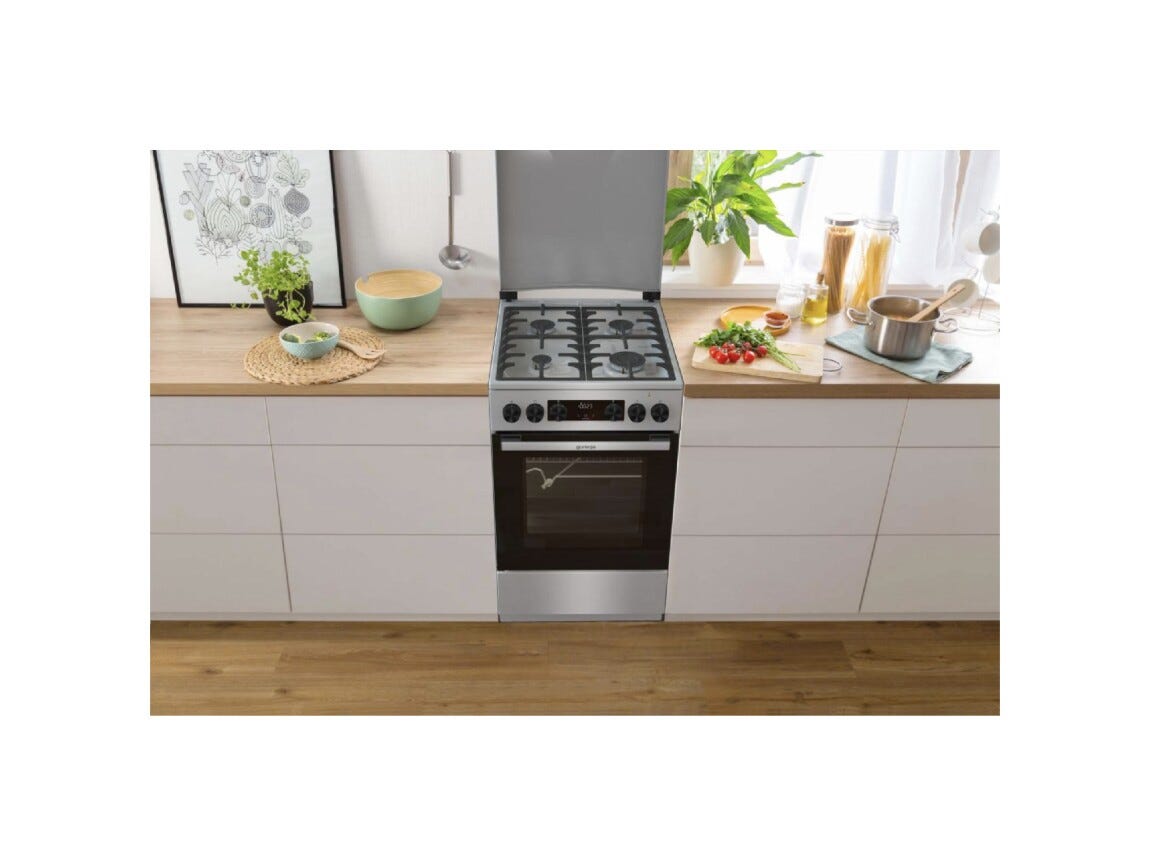 Gorenje GKS5C71XF Cucina da accosto cm. 50 - 4 zone a gas + 1 forno elettrico - inox
