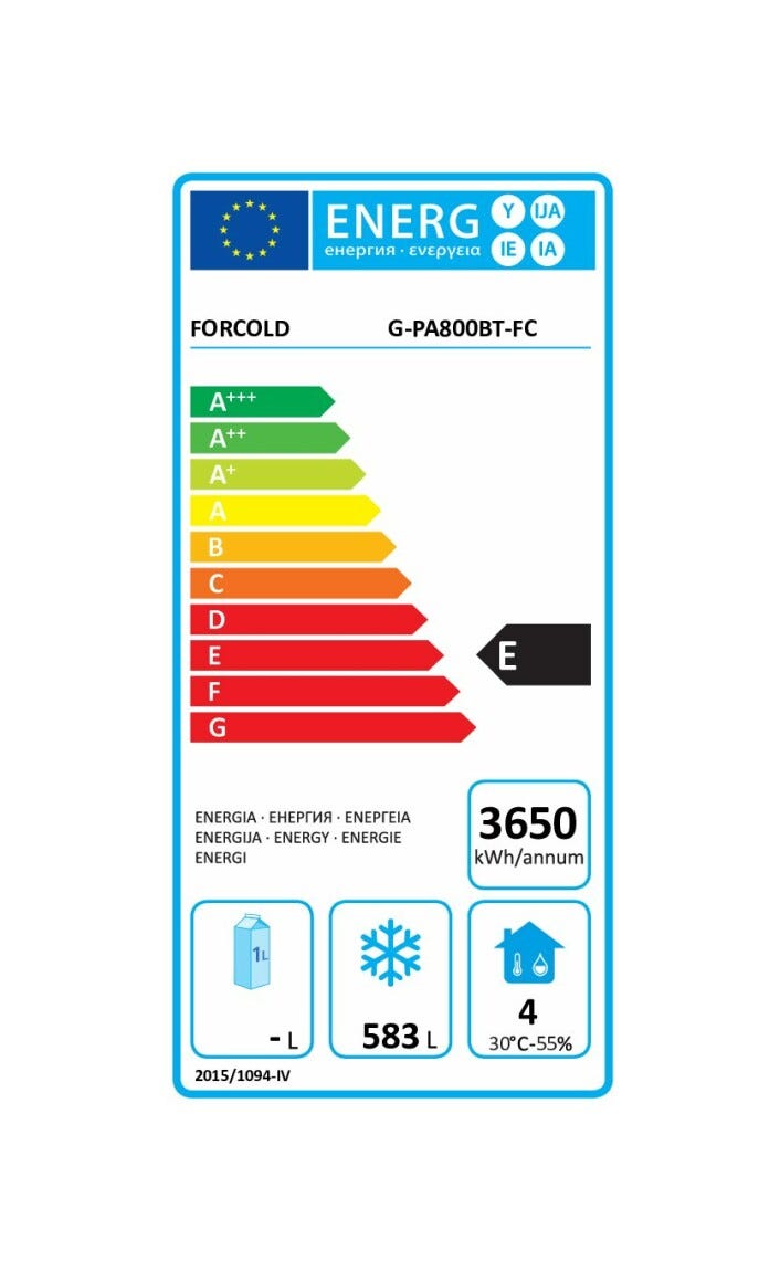 Fimar G-PA800BT-FC Forcold Armadio refrigerato ventilato lt. 737 - inox