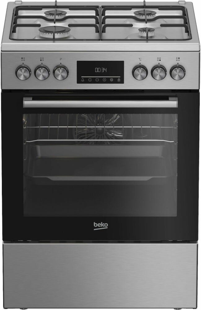 Beko FBE6330GXDSN B300 Cucina da accosto cm. 60 - 4 fuochi gas + 1 forno elettrico - inox