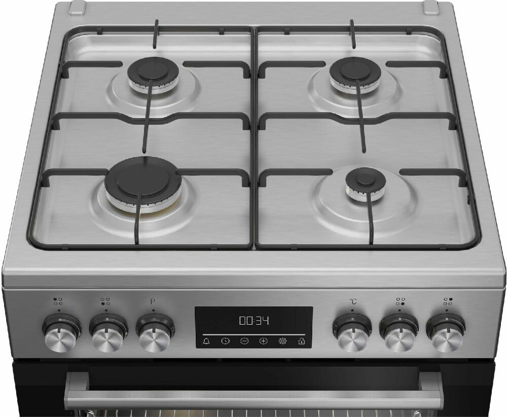 Beko FBE6330GXDSN B300 Cucina da accosto cm. 60 - 4 fuochi gas + 1 forno elettrico - inox