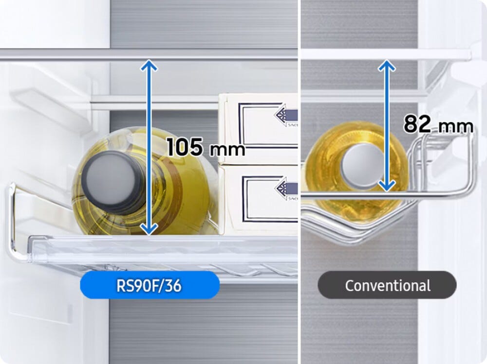 Samsung RS90F66BEFEF Family Hub Frigorifero con congelatore side by side cm. 91 h. 178 - lt. 614 - antracite