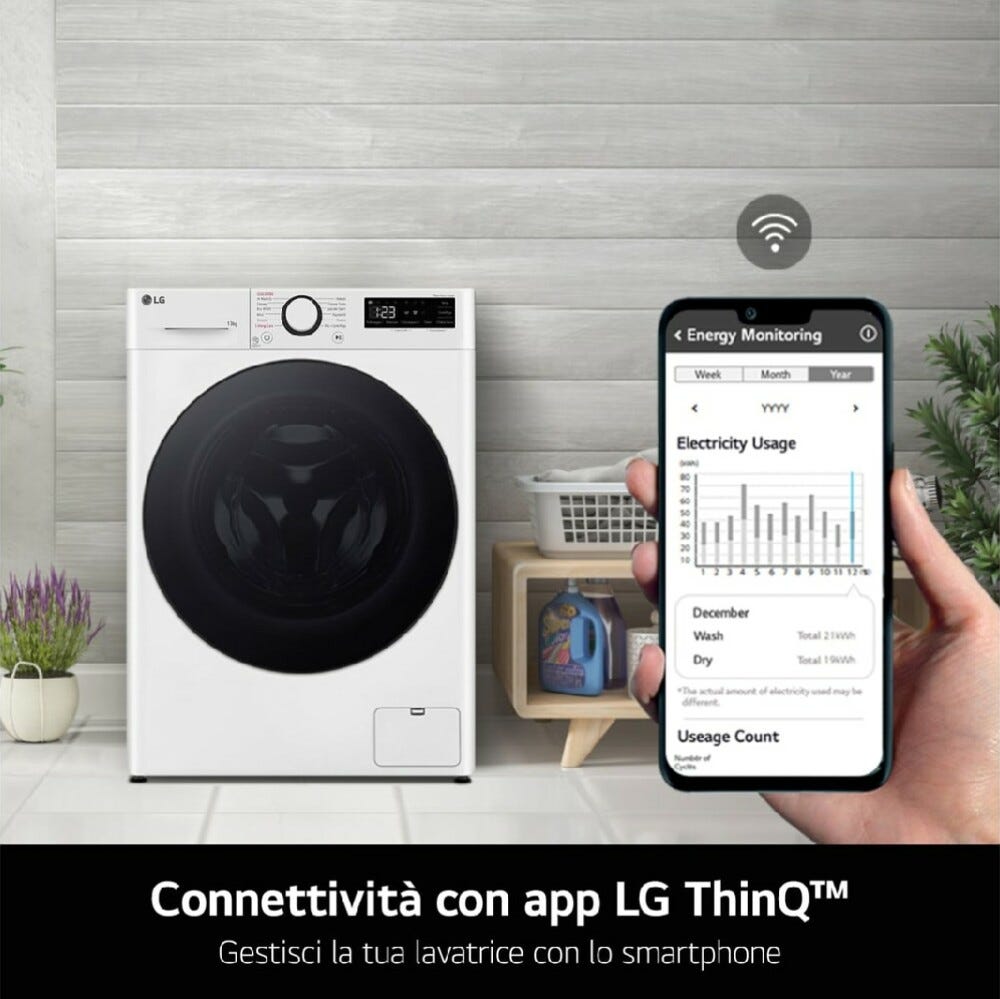 LG F4R7013TSWG Serie R7 Lavatrice cm. 60 - capacità 13 kg - bianco