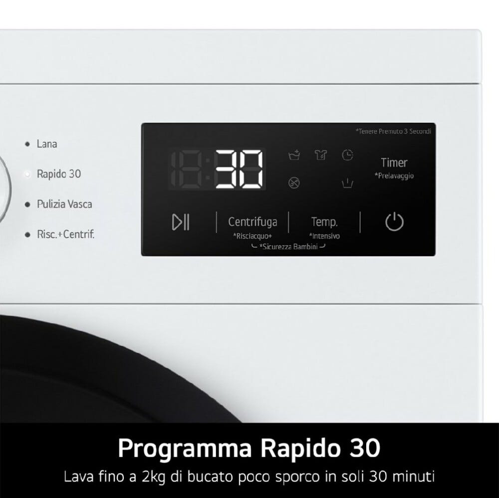 LG F4NA10S8NWK Serie A1 Lavatrice slim cm. 60 - capacità 8 kg - bianco
