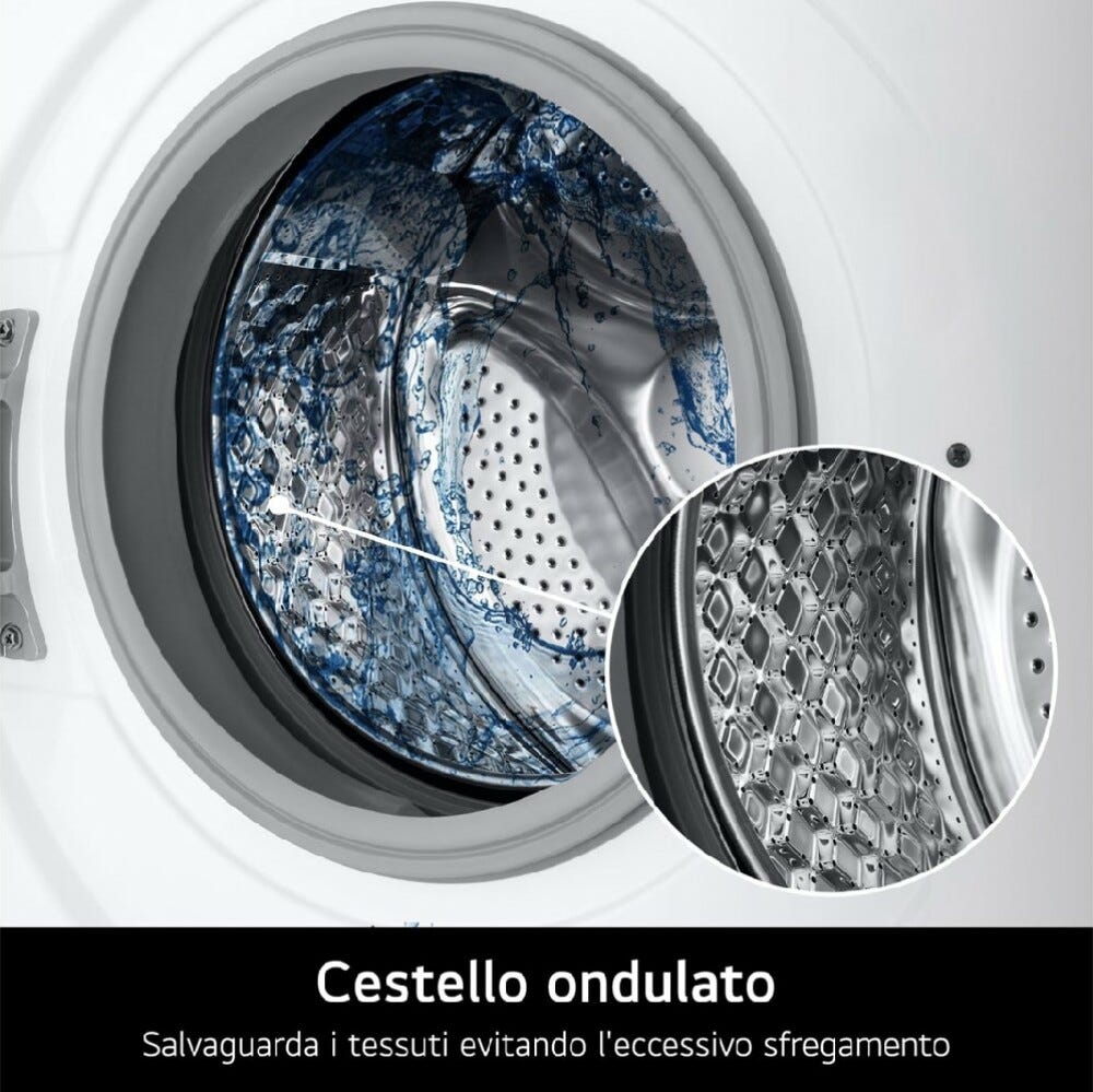 LG F4NA10S8NWK Serie A1 Lavatrice slim cm. 60 - capacità 8 kg - bianco