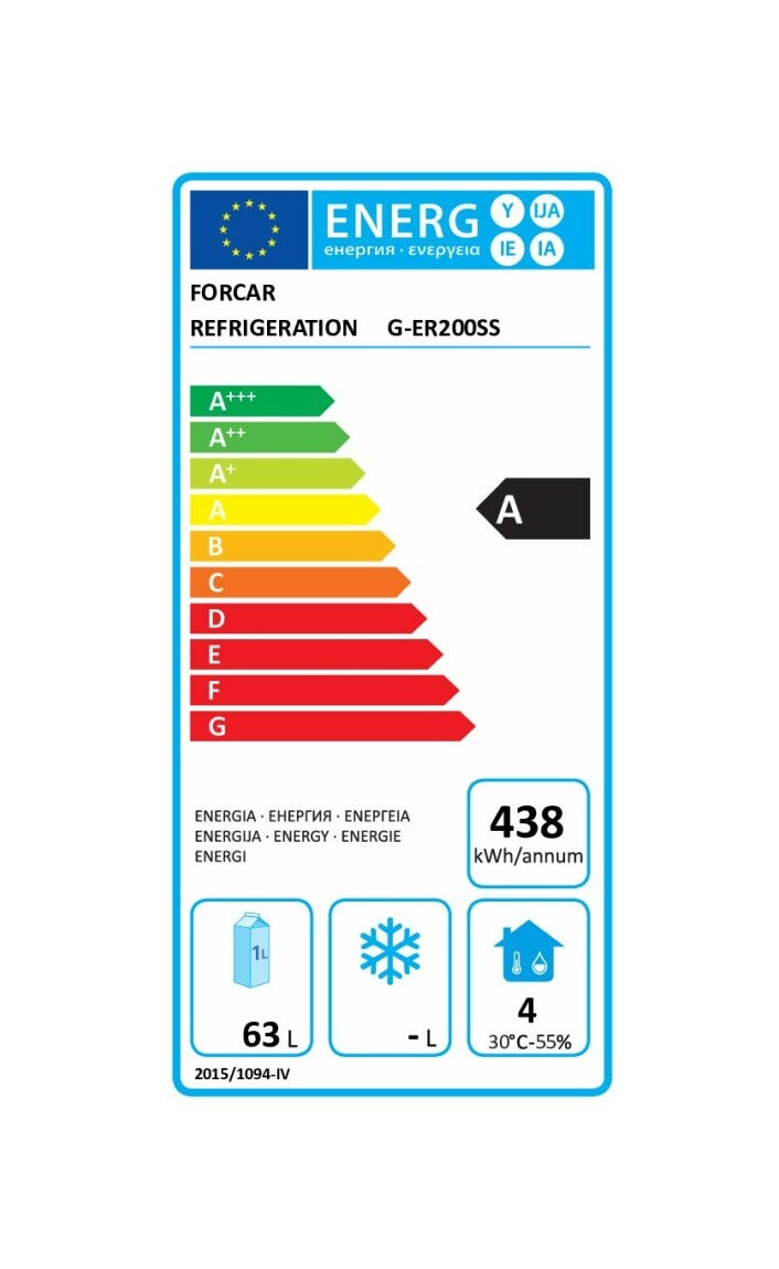 Fimar G-ER200SS Forcar Armadio refrigerato statico lt. 130 - inox