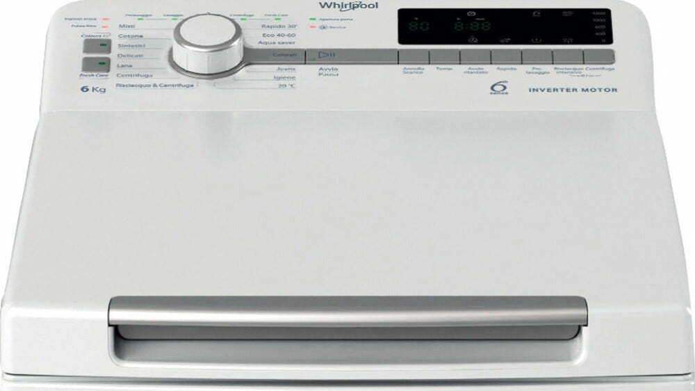 Whirlpool TDLR P66 BS IT Lavatrice a carica dall'alto cm. 45 - capacità 6 kg - bianco