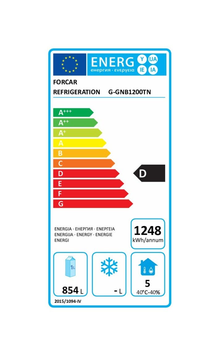 Fimar G-GNB1200TN Forcar Armadio refrigerato statico lt. 1104 - bianco