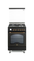 De Longhi PEMA 664 CLSG Country Cucina da accosto cm. 60 - 4 fuochi gas + 1 forno elettrico - antracite
