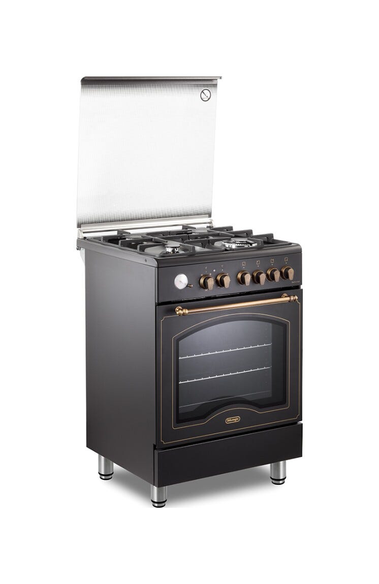 De Longhi PEMA 664 CLSG Country Cucina da accosto cm. 60 - 4 fuochi gas + 1 forno elettrico - antracite