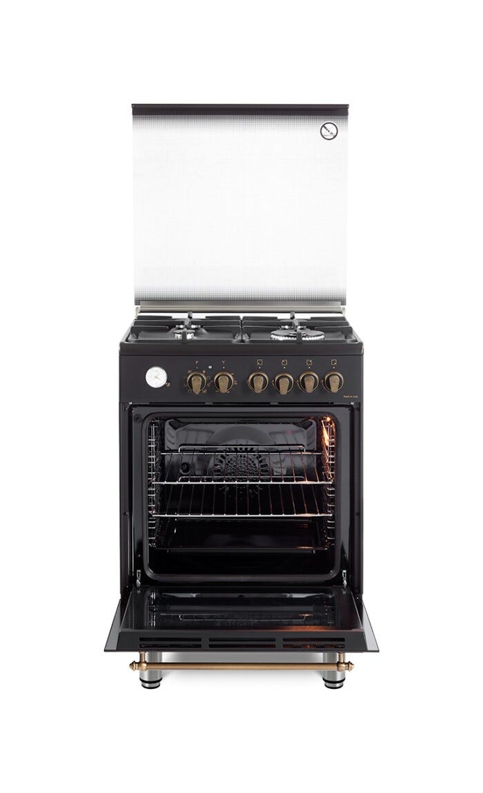 De Longhi PEMA 664 CLSG Country Cucina da accosto cm. 60 - 4 fuochi gas + 1 forno elettrico - antracite
