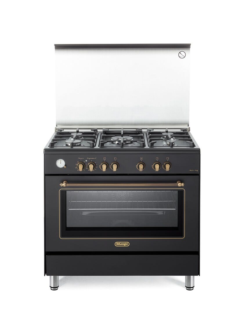 De Longhi PEMA 965 CSG Country Cucina da accosto cm. 90 - 5 fuochi gas + 1 forno elettrico - antracite