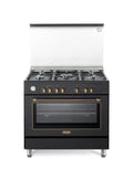 De Longhi PEMA 965 CSG Country Cucina da accosto cm. 90 - 5 fuochi gas + 1 forno elettrico - antracite