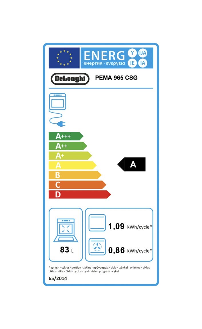 De Longhi PEMA 965 CSG Country Cucina da accosto cm. 90 - 5 fuochi gas + 1 forno elettrico - antracite