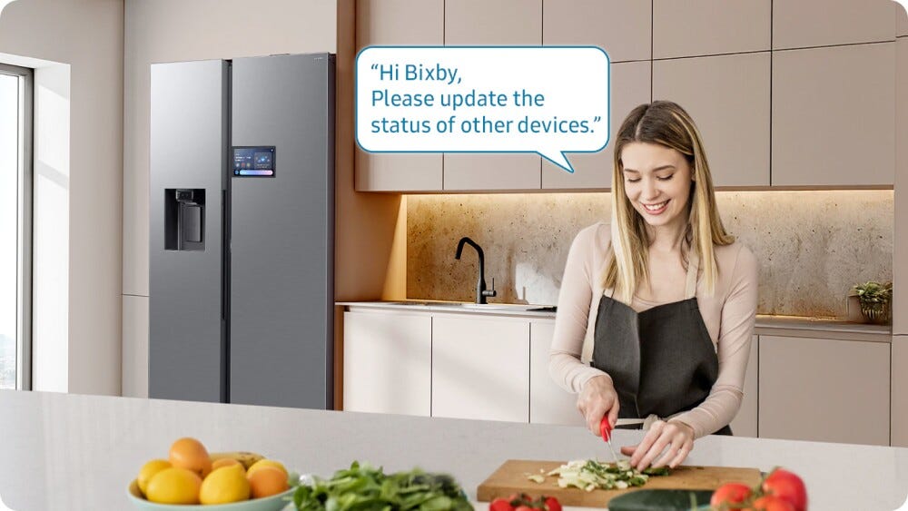 Samsung RS90F64EDFEF Ai Home Frigorifero con congelatore side by side cm. 91 h. 178 - lt. 621 - antracite
