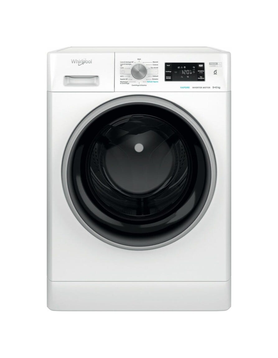 Whirlpool FFWDB 964489 BSV IT Lavasciuga cm. 60 - lavaggio 9 kg - asciugatura 6 kg - bianco