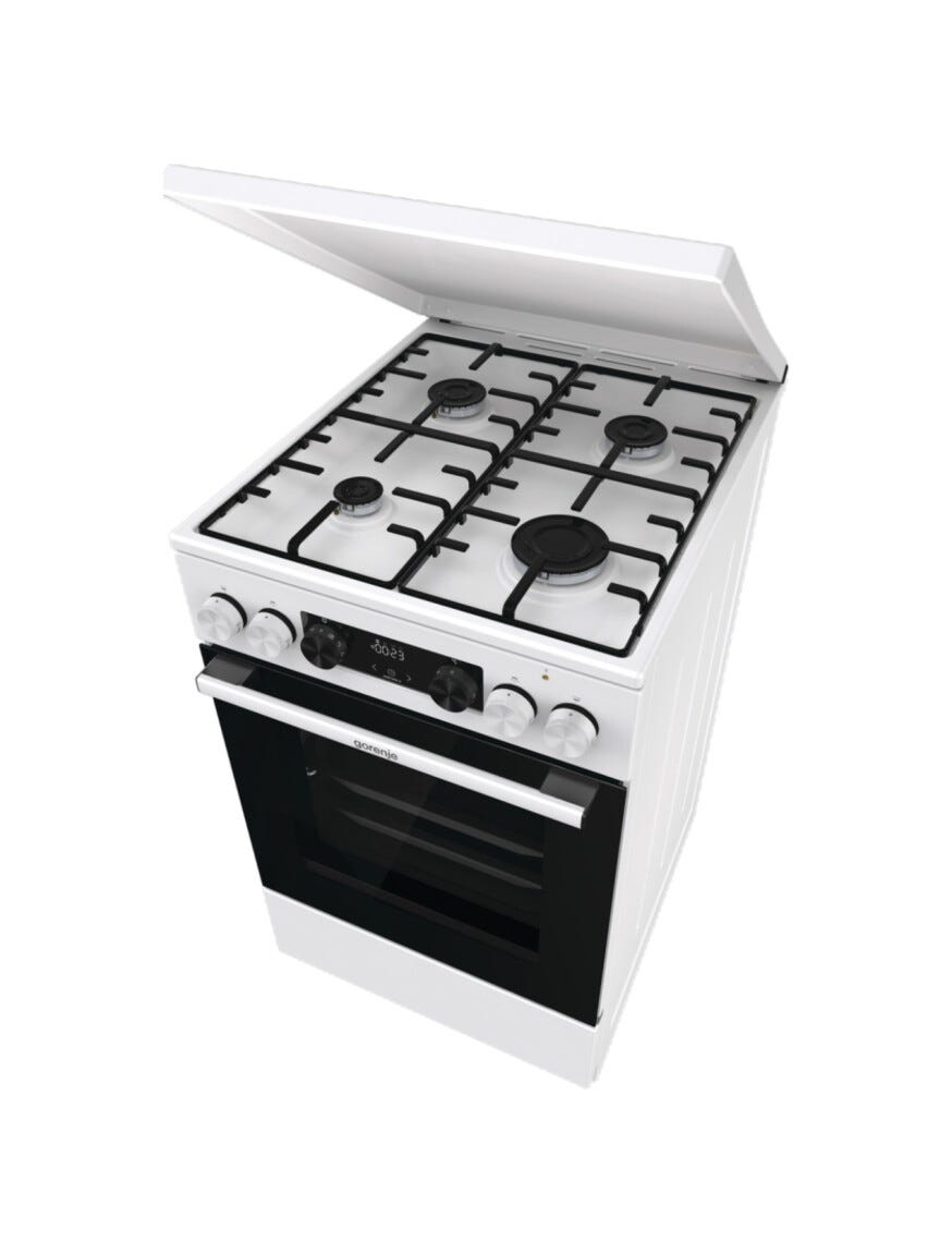 Gorenje GK5C64WH G600 Cucina da accosto cm. 50 - 4 zone a gas + 1 forno elettrico - bianco