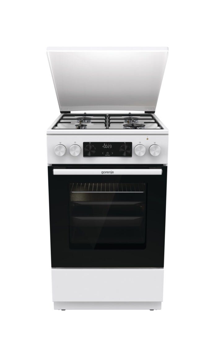 Gorenje GK5C42WJ G600 Cucina da accosto cm. 50 - 4 zone a gas + 1 forno elettrico - bianco