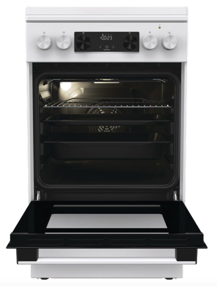 Gorenje GK5C42WJ G600 Cucina da accosto cm. 50 - 4 zone a gas + 1 forno elettrico - bianco