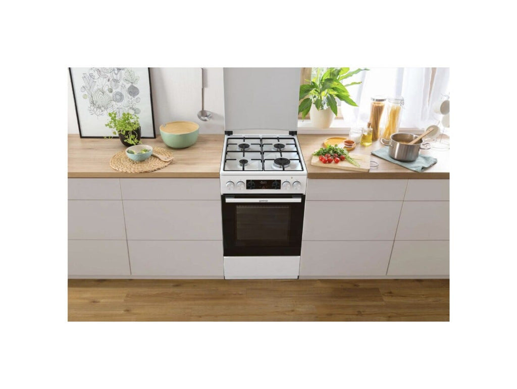Gorenje GK5C42WJ G600 Cucina da accosto cm. 50 - 4 zone a gas + 1 forno elettrico - bianco
