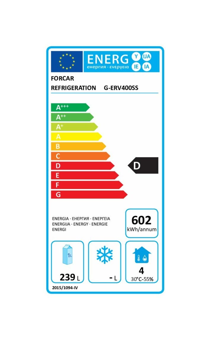 Fimar G-ERV400SS Forcar Armadio refrigerato ventilato lt. 279