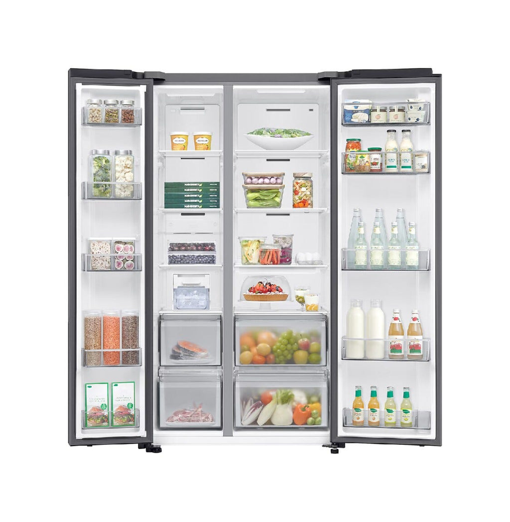 Samsung RS70F65QEFEO Frigorifero con congelatore side by side cm. 91 h. 178 - lt. 659 - grafite