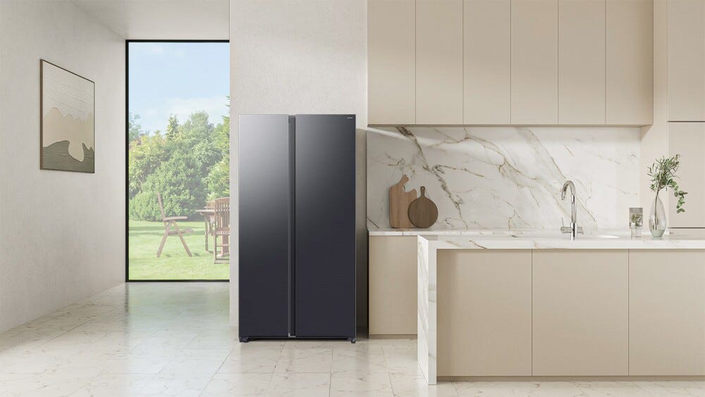 Samsung RS70F65QEFEO Frigorifero con congelatore side by side cm. 91 h. 178 - lt. 659 - grafite