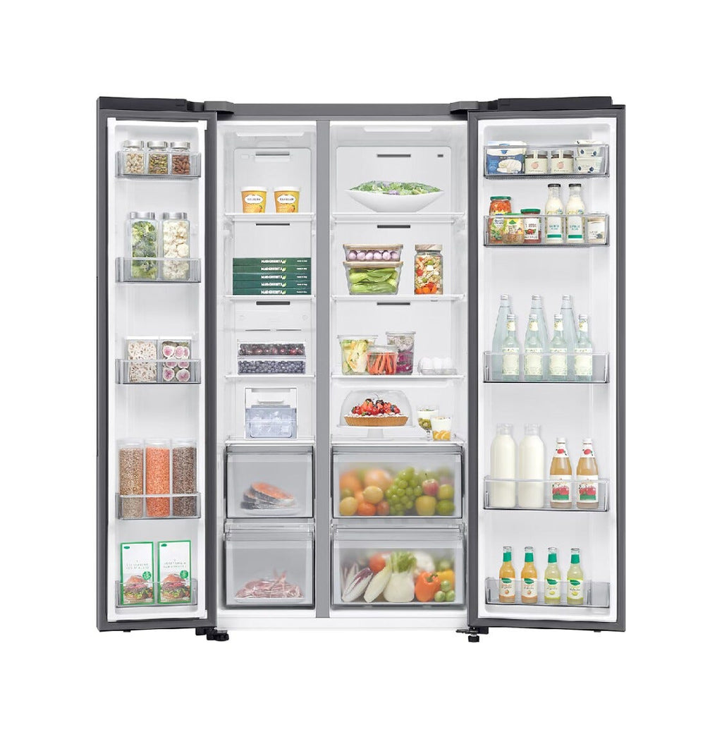 Samsung RS70F65QETEO Frigorifero con congelatore side by side cm. 91 h. 178 - lt. 659 - inox spazzolato