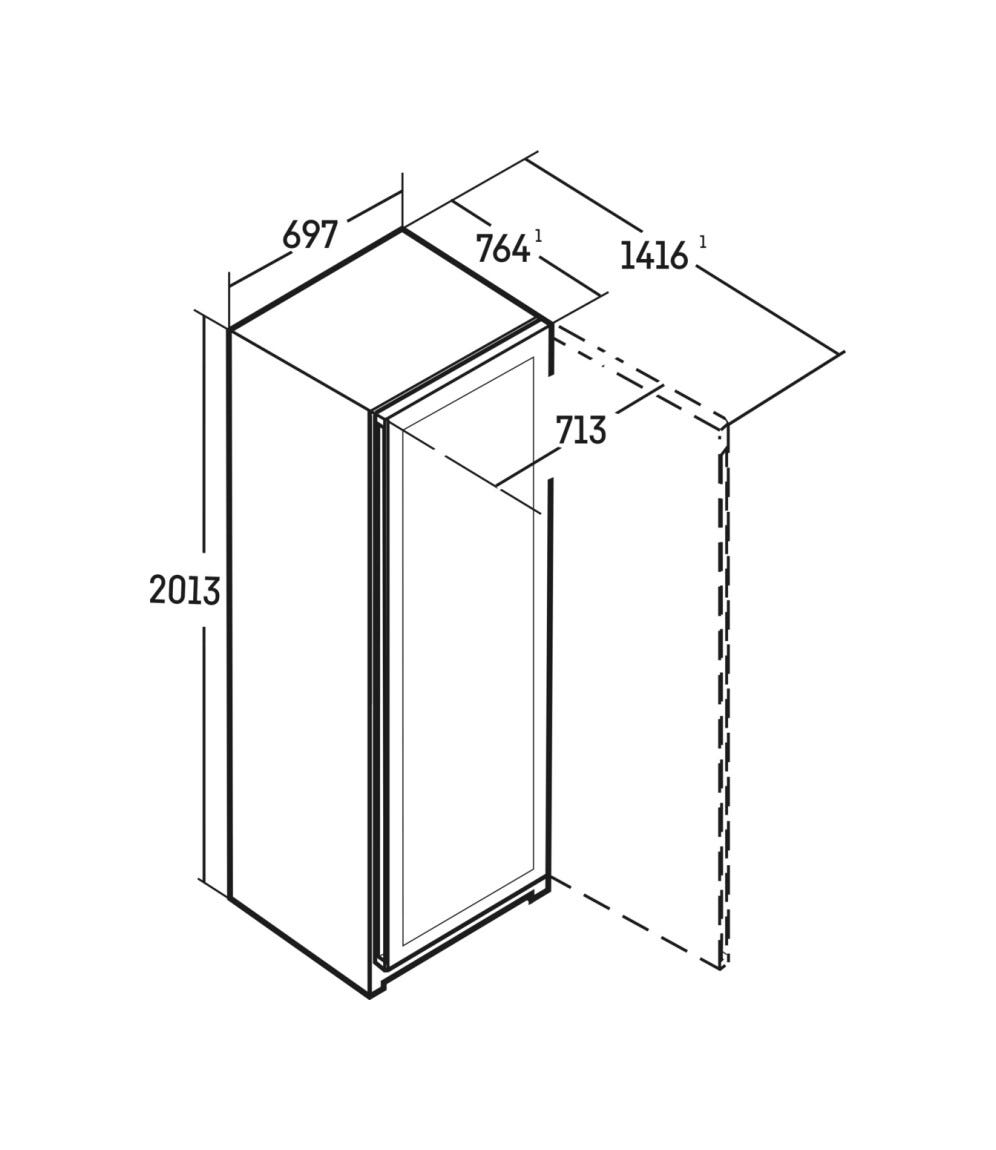 Liebherr WPgbi7472 Vinidor Cantina vino a libera installazione cm. 70 h. 201 - 204 bottiglie - acciaio nero