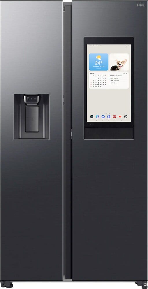Samsung RS90F66BEFEO Family Hub AI Frigorifero con congelatore side by side cm. 91 h. 178 - lt. 614 - acciaio grafite