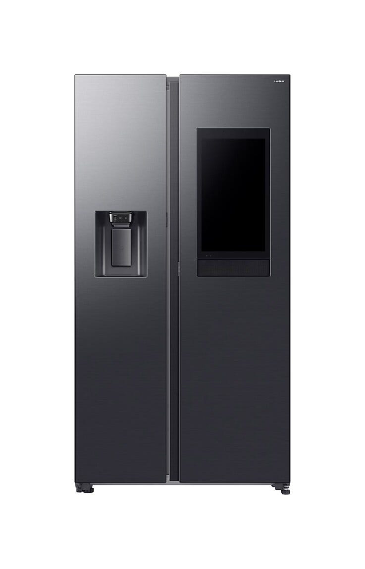 Samsung RS90F66BEFEO Family Hub AI Frigorifero con congelatore side by side cm. 91 h. 178 - lt. 614 - acciaio grafite