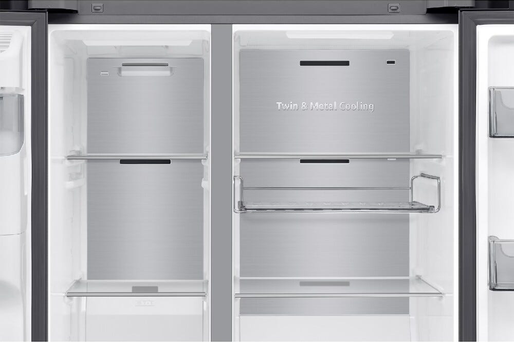 Samsung RS90F66BEFEO Family Hub AI Frigorifero con congelatore side by side cm. 91 h. 178 - lt. 614 - acciaio grafite