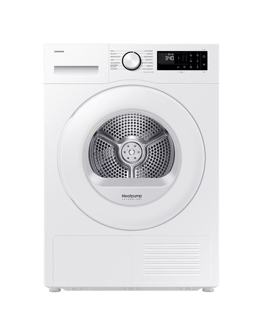 Samsung DV90DG52A0TEET Crystal EcoDry™ Asciugatrice cm. 60 - capacità 9 kg - bianco