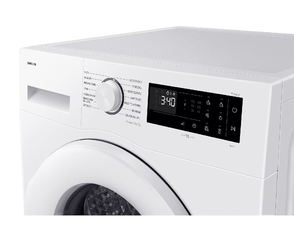 Samsung DV90DG52A0TEET Crystal EcoDry™ Asciugatrice cm. 60 - capacità 9 kg - bianco