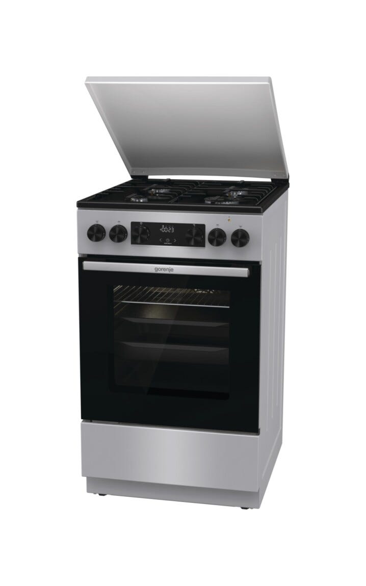 Gorenje GK5C64SH G600 Cucina da accosto cm. 50 - 4 zone a gas + 1 forno elettrico - grigio