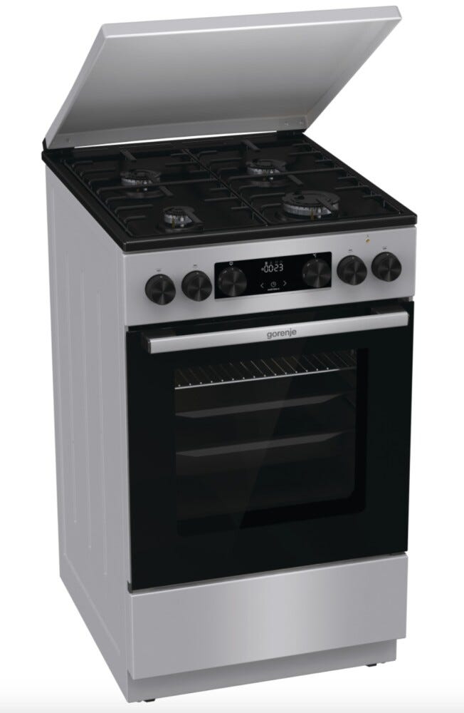Gorenje GK5C42SH G600 Cucina da accosto cm. 50 - 4 zone a gas + 1 forno elettrico - grigio