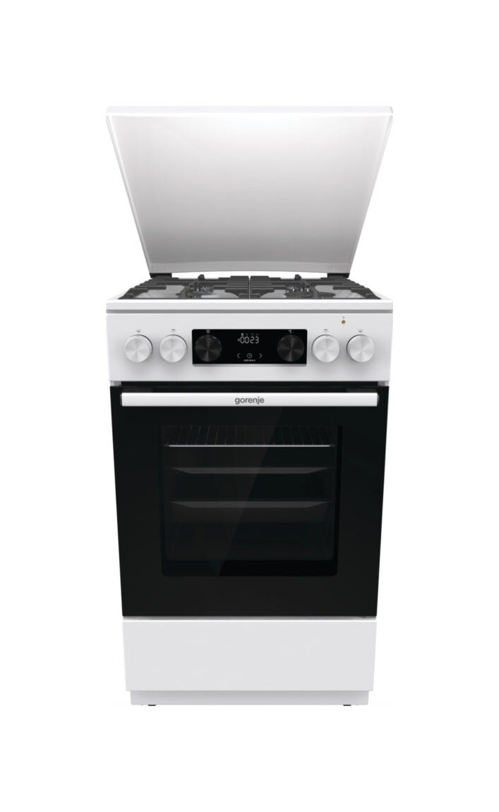 Gorenje GK5C63WF G600 Cucina da accosto cm. 50 - 4 zone a gas + 1 forno elettrico - bianco