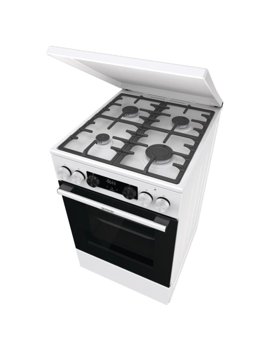 Gorenje GK5C63WF G600 Cucina da accosto cm. 50 - 4 zone a gas + 1 forno elettrico - bianco