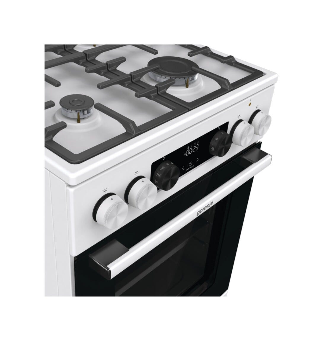Gorenje GK5C63WF G600 Cucina da accosto cm. 50 - 4 zone a gas + 1 forno elettrico - bianco