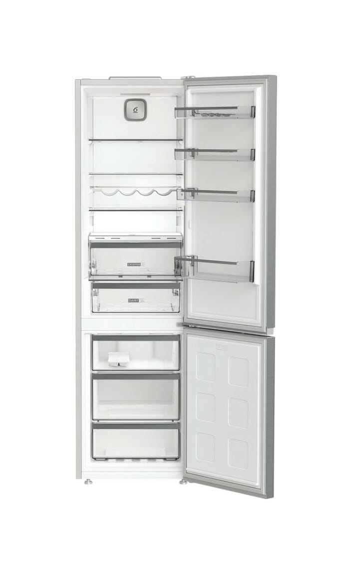 Whirlpool WHK 26403 XP6E1 Frigorifero con congelatore a libera installazione cm 60 h. 204 - lt. 355 - inox