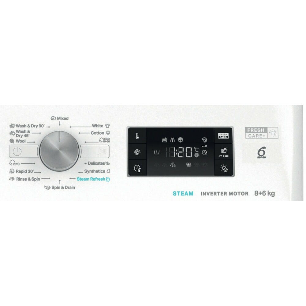 Whirlpool FFWDB 864489 SV EE Lavasciuga cm. 60 - lavaggio 8 kg - asciugatura 6 kg - bianco