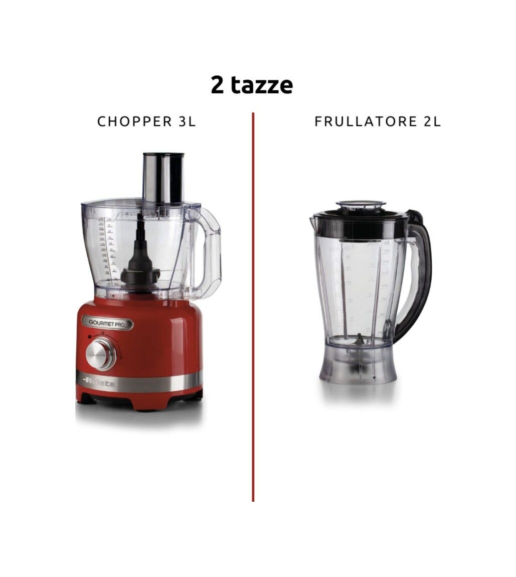 Ariete 1782/00 Gourmet Pro Moderna Frullatore con tazza in vetro - rosso