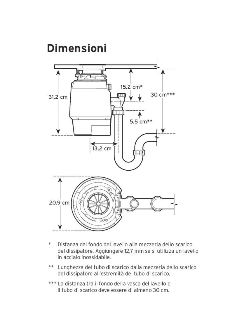 Insinkerator PREMIUM 700 EC Dissipatore ecologico con tappo salvaposate 0,75 hp