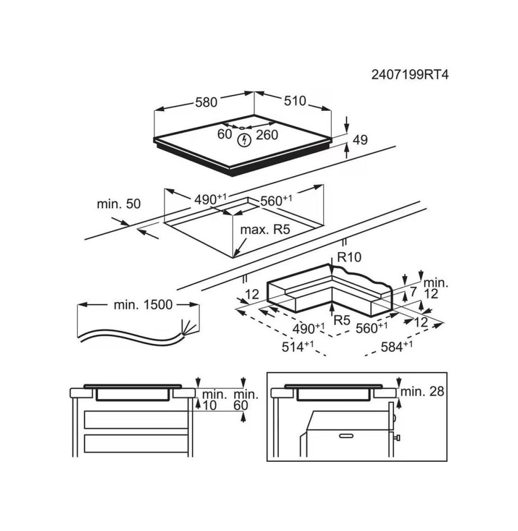 Electrolux KIS62453IZ Serie 7000 SenseBoil® Piano cottura a induzione cm. 58 - vetroceramica nero