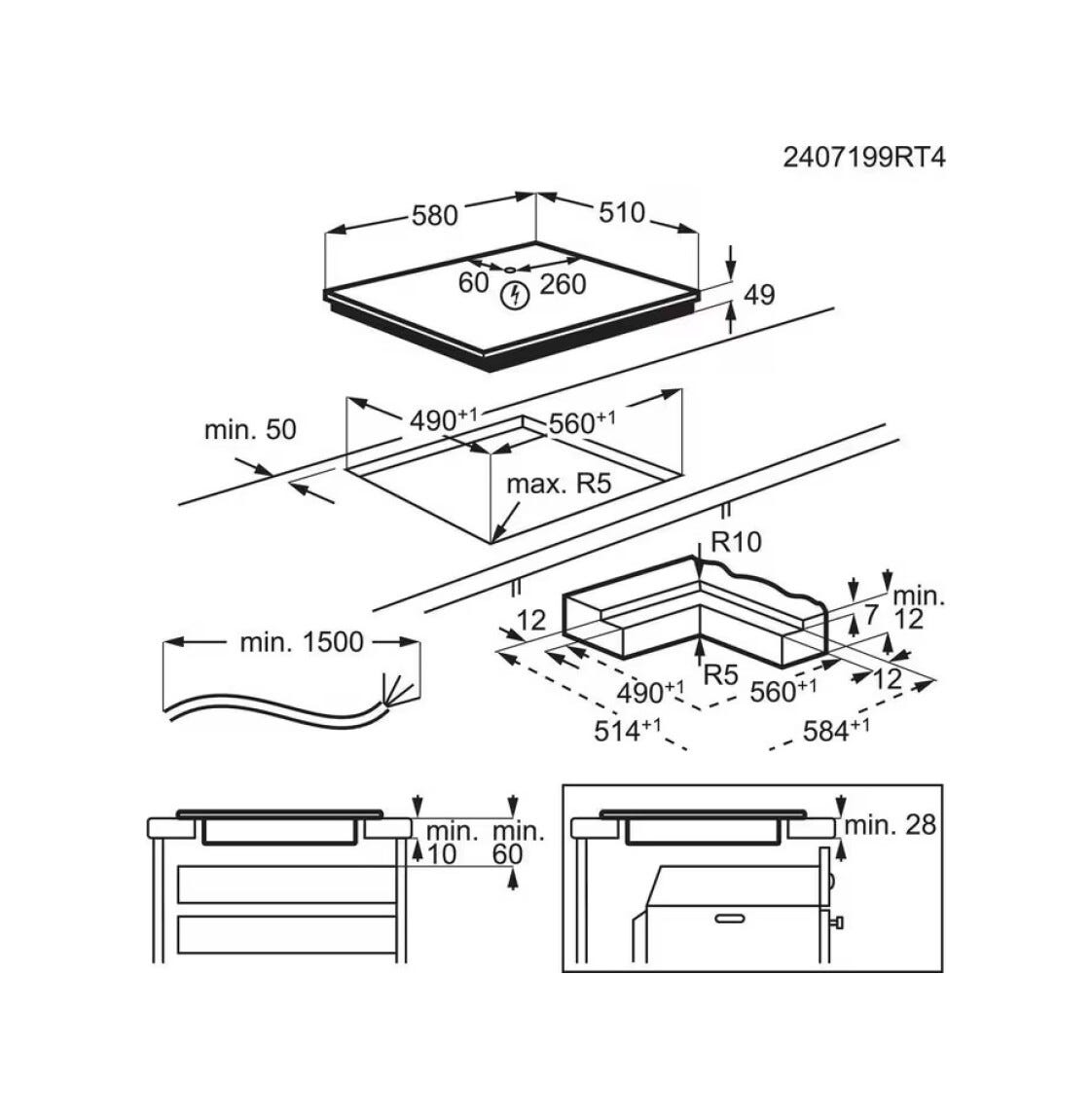 Electrolux KIS62453IZ Serie 7000 SenseBoil® Piano cottura a induzione cm. 58 - vetroceramica nero
