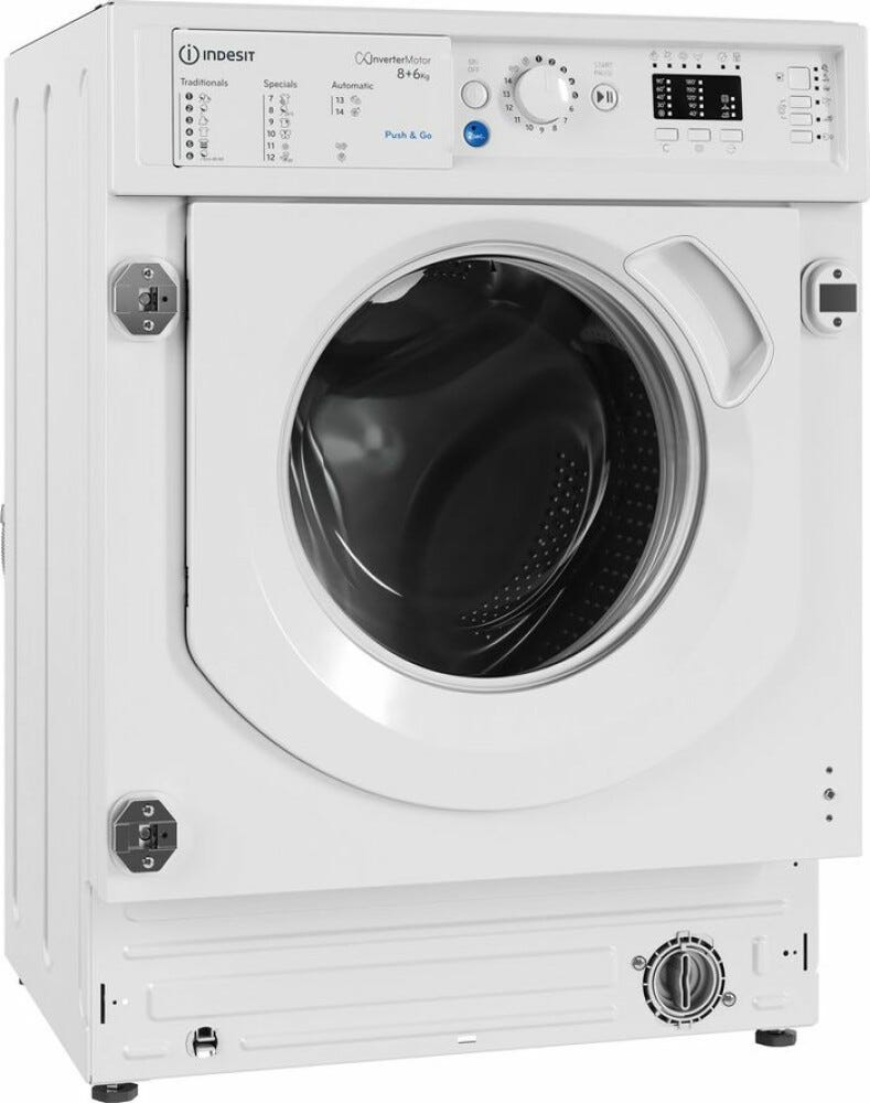 Indesit BI WDIL 861485 EU Lavasciuga integrata totale cm. 60 - lavaggio 8 kg - asciugatura 6 kg - bianco